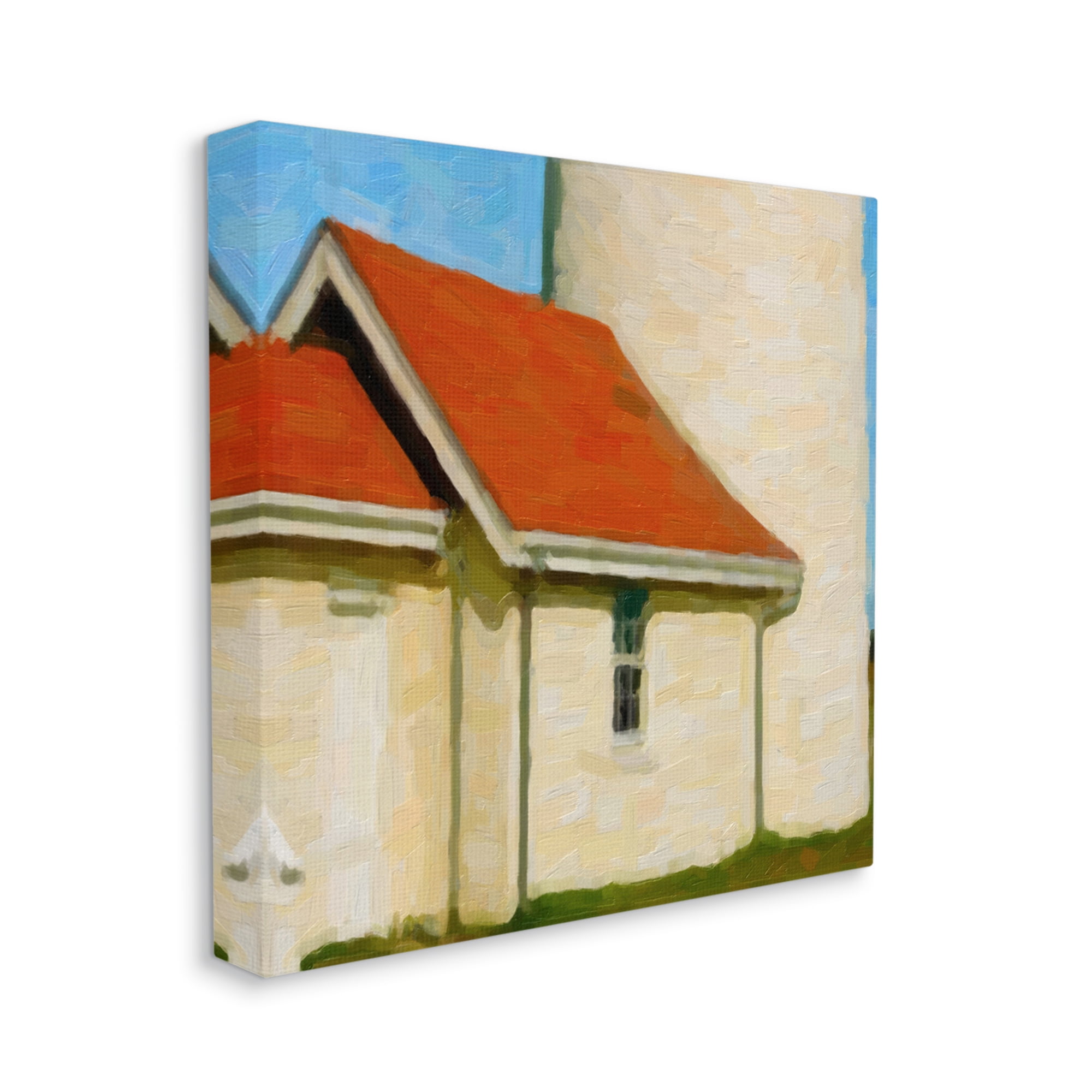Stupell Industries Close Up Ocean Lighthouse Coastal Building Architecture Painting Gallery Wrapped Canvas Print Wall Art, Design by Graffitee Studios