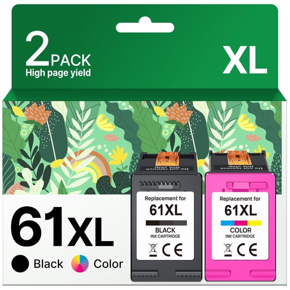 Cartucho de tinta Adocur 61XL de repuesto para HP 61 (paquete de 2)