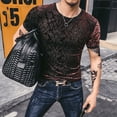 thumbnail image 3 of Streetwear Fashion Velvet T-shirt Men's Original Shirts Hollow Out Fitness Short Sleeve Gym Clothing Mesh Top Designer Tshirt, 3 of 6