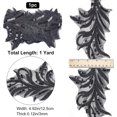 thumbnail image 2 of 1 yarda de ribete de encaje con cuentas, cinta de encaje con lentejuelas negras, apliques con forma de flecha, ribete de malla, 2 of 5