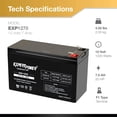 thumbnail image 2 of ExpertPower 12V 7Ah Battery Replacement for Home Alarm System - 2 Pack, 2 of 3
