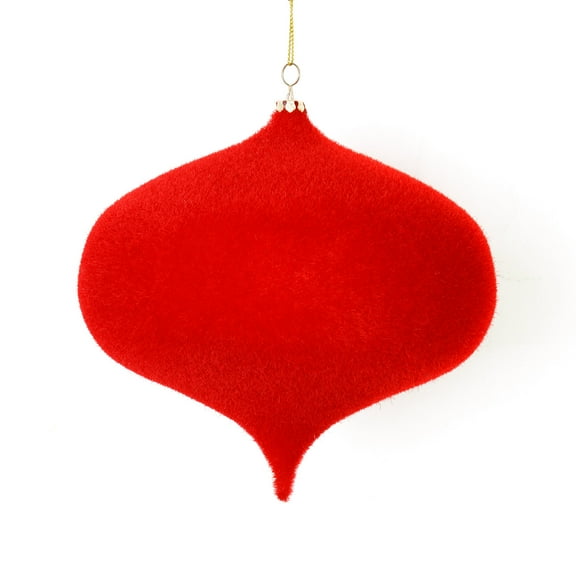 Vickerman 6" Red Flocked Onion Christmas Ornament, 4 per Bag