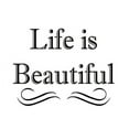 thumbnail image 3 of VWAQ Life is Beautiful Vinyl Wall Decal Family Wall Art Quotes (17"H x 22"W Black), 3 of 3