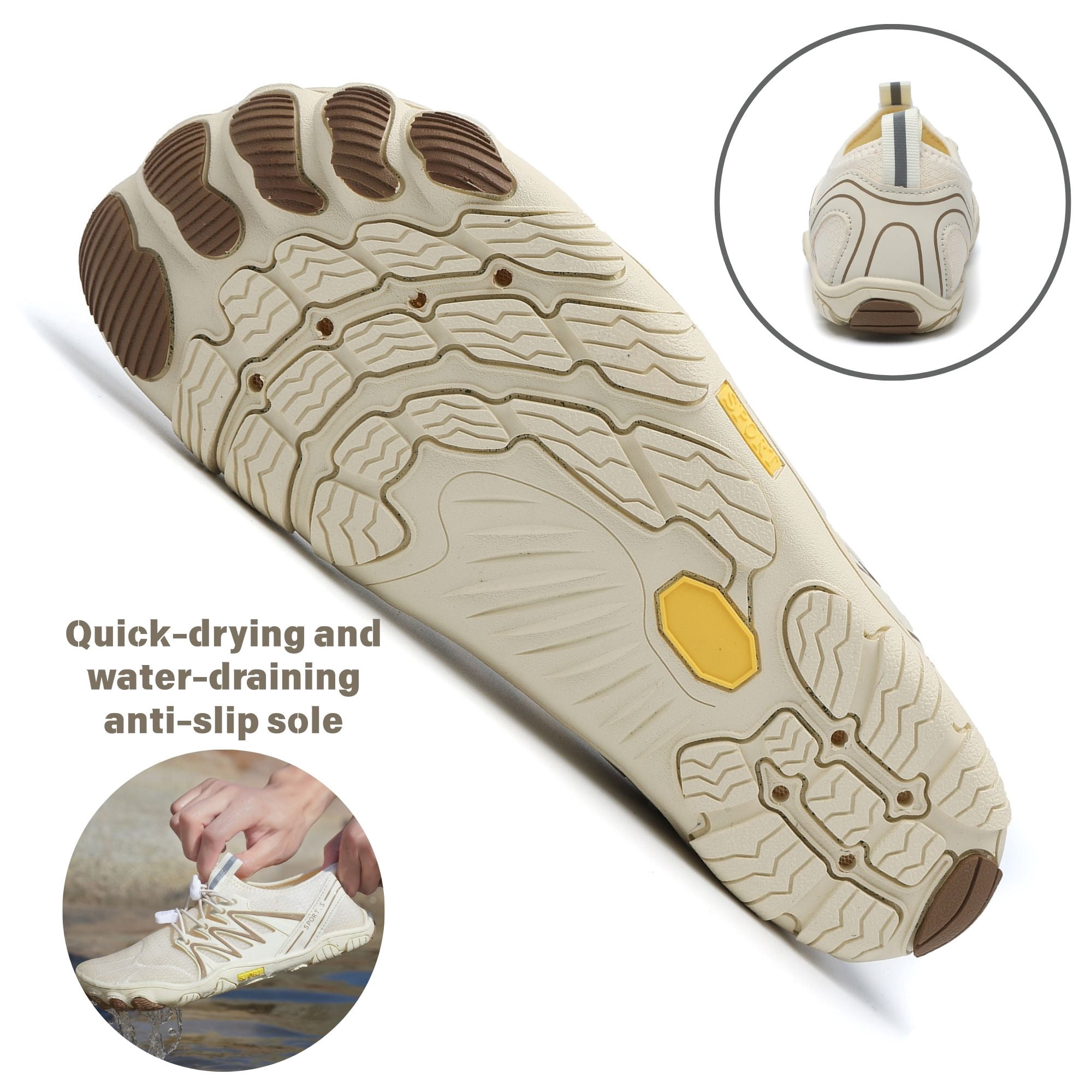 BERANMEY Barefoot Shoes for Women & Men Wide Toe Box Hiking Water Shoes Non-Slip Breathable Swim Surf Shoes for Beach Pool Aqua Running & Walking Fast Drainage & Waterproof Design