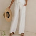 thumbnail image 4 of Womens Pants Women Casual Pants White Work Pants for Women Womens Comfy Work Pants Wide Leg Pants for Women Womens Summer Outfits, 4 of 6