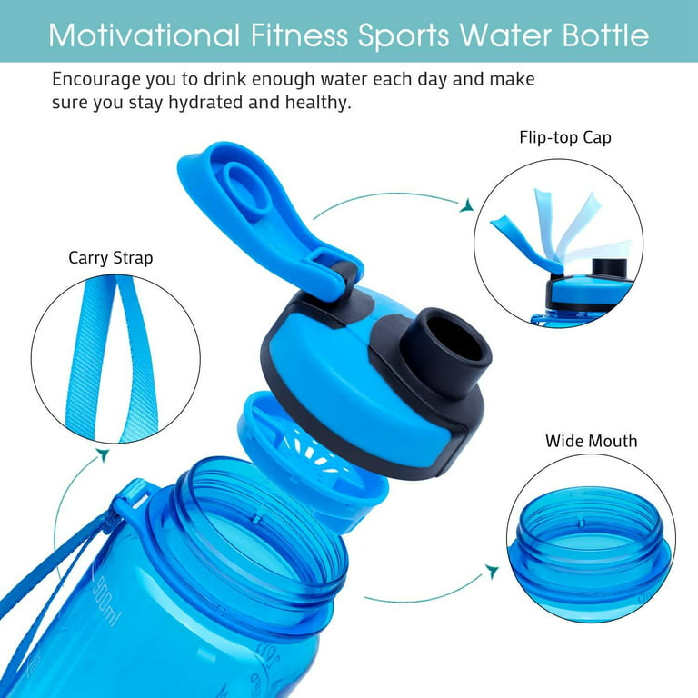 Alwager 32oz Motivational Water Bottles with Time Marker & Fruit Strainer,  Single Color Water Bottle…See more Alwager 32oz Motivational Water Bottles