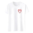 thumbnail image 4 of T-shirts de la Saint-Valentin pour Femmes 2026 Mode Manches Courtes Col Rond Cœur Graphique, 4 of 4