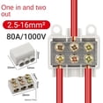 thumbnail image 2 of High Power T-Shaped Splitter Quick Connector 80A 1000V Brass ABS Terminal Block, 2 of 5