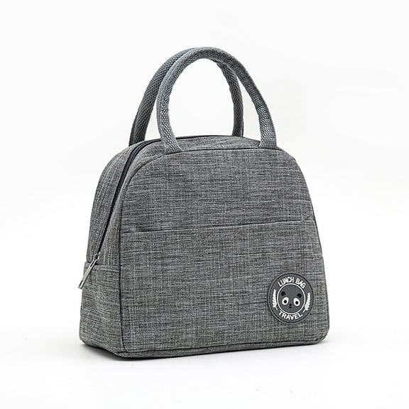Dusknt Gray Lunch Box Insulation Bag, Home & Garden,Lunch Baglunch Bag Canvas Durable and Resuable Picnic Teen