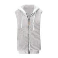 thumbnail image 3 of Baqcunre Winter Coats For Women Women'S Solid Color Fashion Casual Zipper Pocket Drawstring Plush Sleeveless Coat Jackets For Women Womens Fall Fashion 2023 Grey XL, 3 of 4