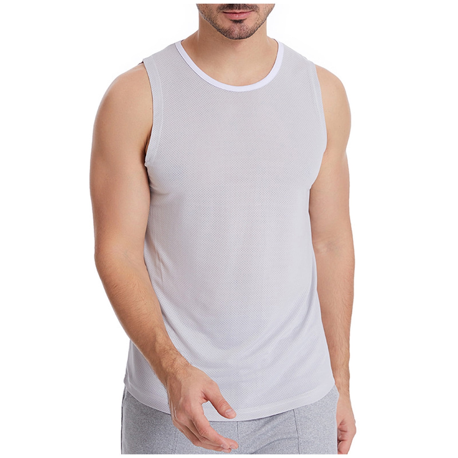 Men's Shirts Quick Dry Sports Tank Tops Swim Beach Sleeveless Shirt Gym