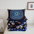 thumbnail image 5 of Homewish Boho Peacock Mandala Twin Comforter Sets,Retro Floral Bedding Set,Navy White,Navy Blue Reversible,2pcs,1 Comforter and 1 Pillowcase, 5 of 7