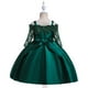 thumbnail image 5 of Vestido Para Niñas, Ropa Para Niñas Pequeñas, Encaje Bordado De Color Sólido, Manga Corta, Lazo, Vestido De Fiesta De Cumpleaños, Vestidos Para Niños, Verde Odeerbi  LM103-3649, 5 of 9