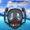 thumbnail image 3 of Máscara de Snorkel de Cara con Doble Tubo, Panorámica de 180°, Antivaho, para Piscina, Talla L/XL., 3 of 5