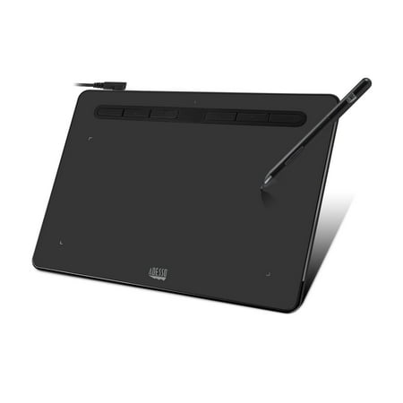 Adesso Cybertablet K8 Graphic Drawing Tablet 8"x5" Active Area, 8192 Levels Pressure Sensitivity, Battery-Free Stylus, 5080 LPI, 6 Customizable Shortcut Keys Compatible with Windows & Mac OS
