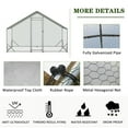 thumbnail image 4 of Small Chicken Coop Metal Chicken Run with Waterproof and Anti-UV Cover, Spire Shaped Walk in Fence Cage Hen House for Outdoor and Yard Farm Use, 1" Tube Diameter,10' L x 6.6' W x 6.56' H, 4 of 6