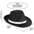 thumbnail image 2 of Hsqqdc Elegant Fedora Trilby Hat, Nonwoven Jazz Cap Classic Gentleman Panama Hat, 2 of 7