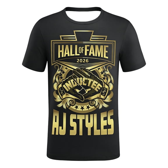 AJ Styles Hall of Fame 2026 Inductee T-shirt O-Neck Short Sleeve Tee Women Men Streetwear Tops