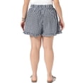 thumbnail image 3 of Agnes Orinda Women's Plus Size Boxer Shorts Ruffle Shorts Elastic Waist Drawstring Summer Casual Lounge Cute Short with Pocket 1X Black, 3 of 6
