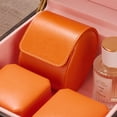 thumbnail image 3 of Oirlv 2.95" Orange Leather Single Watch Roll, Travel Case with Soft Velvet Lining for Men & Women, 3 of 9