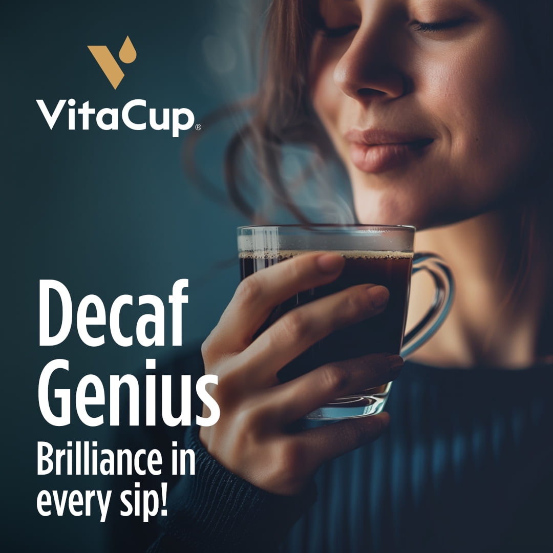 Vitacup Decaf Genius Keto Coffee Pods Compatible w/ K-Cup Brewers, 16 Ct