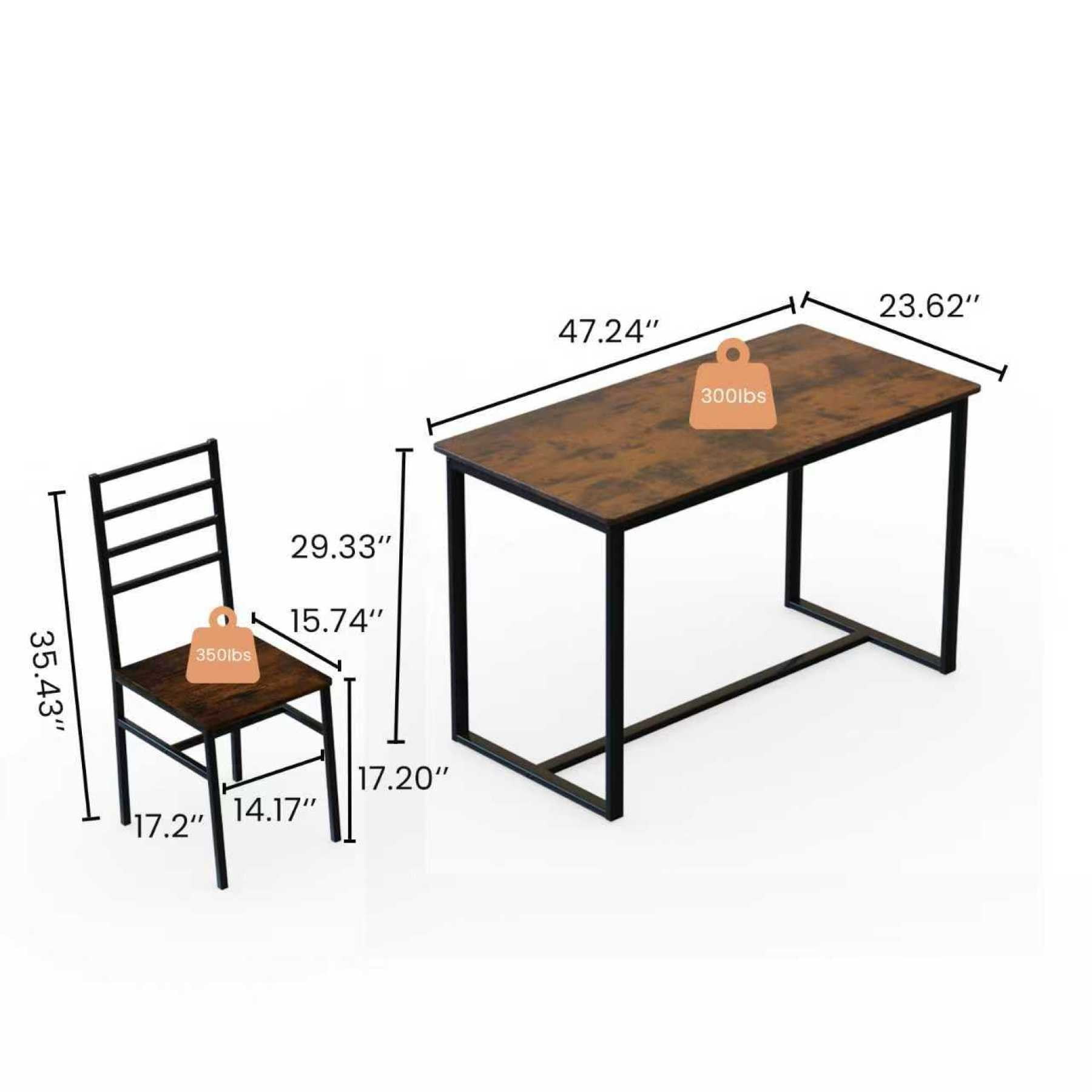 Leumius Dining Table Set for 4,Modern Wooden Kitchen Table, Square Dinette Set for Kitchen Dining Room,Dark Walnut 01