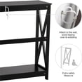 thumbnail image 5 of Console Table for Entryway, 2 Tier Entryway Table Bookshelf Accent Table w/Storage Shelf Living Room Entry Hall Foyer Table Furniture, Black,X-Design, 5 of 8