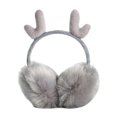 thumbnail image 5 of UDIYO Women Earmuff Deer Antler Soft Solid Color Non-slip Ear Protection Comfortable Autumn Winter Girls Ear Warmer for Daily Life, 5 of 8