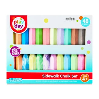 Play Day 80 Piece Sidewalk Chalk Set with Carrying Case and