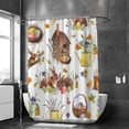 thumbnail image 2 of Coolnut Bath Shower Curtain Liners 72"x72", Happy Easter Birdhouse Eggs Flowers Polyester Waterproof with 12 Curtain Hooks Bathroom Accessories Decoration, 2 of 6