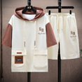 thumbnail image 2 of Conjuntos casuales de dos piezas de manga corta de algodón para hombre, camiseta con capucha suelta de verano 2024 y pantalones cortos, chándales, ropa de calle, conjunto de camisetas y pantalones, 2 of 4