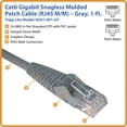 thumbnail image 2 of Tripp Lite 1ft Cat6 Gigabit Snagless Molded Patch Cable RJ45 M/M Gray 1' (N201-001-GY), 2 of 3