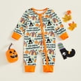 thumbnail image 2 of YDFCWXW Baby Girl Boy Halloween/Thanksgiving Long Sleeve Pumpkin/Turkey Romper Zipper Jumpsuit 0-12M (Green, 3-6 Months), 2 of 6