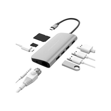 UPC: 0817110014175 | HyperDrive POWER 9-in-1 USB-C Hub  HD30F-SILVER