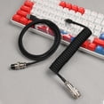 thumbnail image 3 of GX16 5PIN Male Aviation Plug to Type-c Coiled Date Cable with Braided USB Coiled Keyboard Cable, 3 of 5