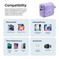 thumbnail image 5 of Powertek Marble Dual Port Wall Charger, Purple, 20W USB-C PD + 18W USB-A, Fast Charging, Charge Two Devices, 5 of 5