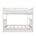 thumbnail image 6 of CHURANTY Full Over Full Bunk Bed with 2 Drawers, Solid Wood Platform Bed with Ladder, Full Length Guardrail and Headboard, No Spring Box Needed, 6 of 13