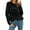 Black, variant on Fgnfyis Women Pullover Solid Color Long Sleeve Large Round Neck Sweater for Casual Wear White L