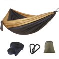 thumbnail image 1 of Soidarity Tela de paracaídas para acampar, columpio antivuelco, cama colgante, hamaca portátil para exteriores para parejas, silla colgante para dormir carpas Caqui+Negro Soidarity HW5386-03, 1 of 6