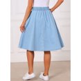 thumbnail image 4 of DARING DIVA Women's Denim A-Line Flare Midi Jean Skirt with Pockets M Light Blue, 4 of 7