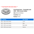 thumbnail image 2 of Front Brake Rotor - Compatible with 2020 - 2023 Lincoln Aviator 2021 2022, 2 of 2