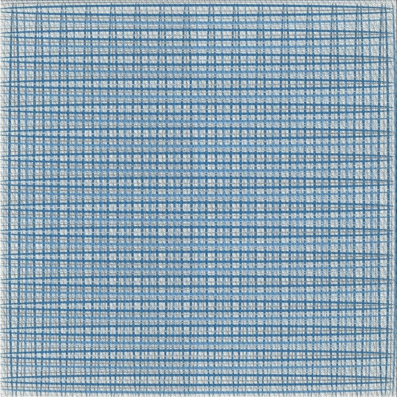 Ahgly Company Indoor Square Patterned Coral Blue Novelty Area Rugs, 5' Square