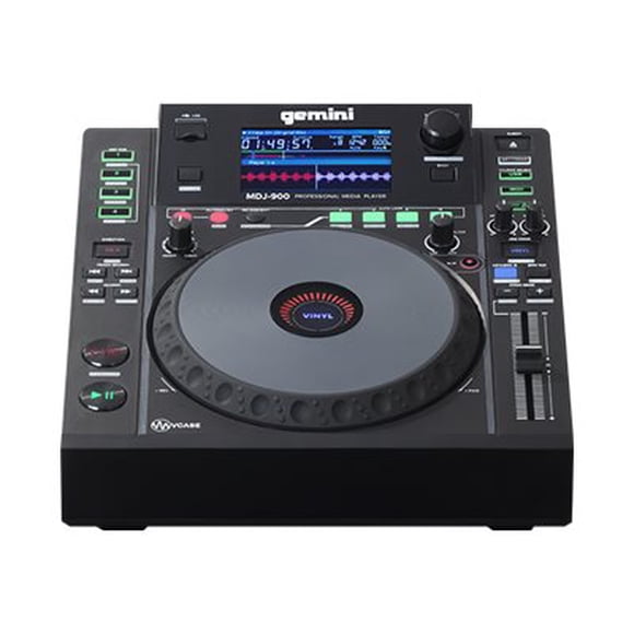 Gemini Série MDJ MDJ-900 Lecteur Multimédia Audio DJ Professionnel avec Écran d'Affichage Couleur Intégrale de 4,3 Pouces, Roue Jog de 8 Pouces et Indices Chauds Programmables