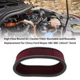 thumbnail image 3 of Tignapoo Red Steel Mesh High Flow Air Filter, 14x5 Inch Round Performance Air Cleaner, 36x36x14cm Package, 890g Weight, 3 of 6