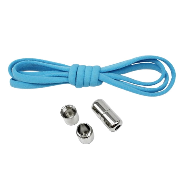 Cordones elásticos sin atar, cordones de zapatos sin cordones, hebilla de semicírculo, cordones de zapatos sin cordones, cordones de zapatos perezosos Azul claro Sunnimix Sin atar cordones