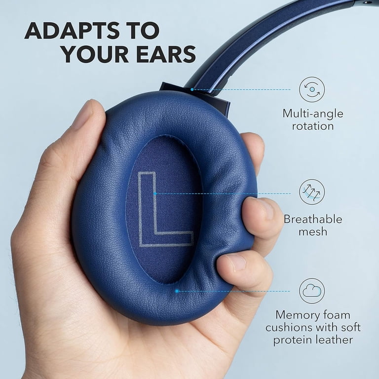 AnkerSoundvoreLIFEQ35 ネイビー Soundcore Noise Cancelling Bluetooth Headphones, Hi-Res Audio, 60H