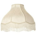 thumbnail image 4 of Springcrest 6" Top x 17" Bottom x 11" High x 12" Slant Lamp Shade Replacement Large Cream Dome Floral Scalloped Spider Harp Finial, 4 of 7