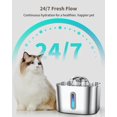 thumbnail image 4 of Fuente de agua para gatos Vekonn de acero inoxidable de 2,2 L con bomba silenciosa, 4 of 8