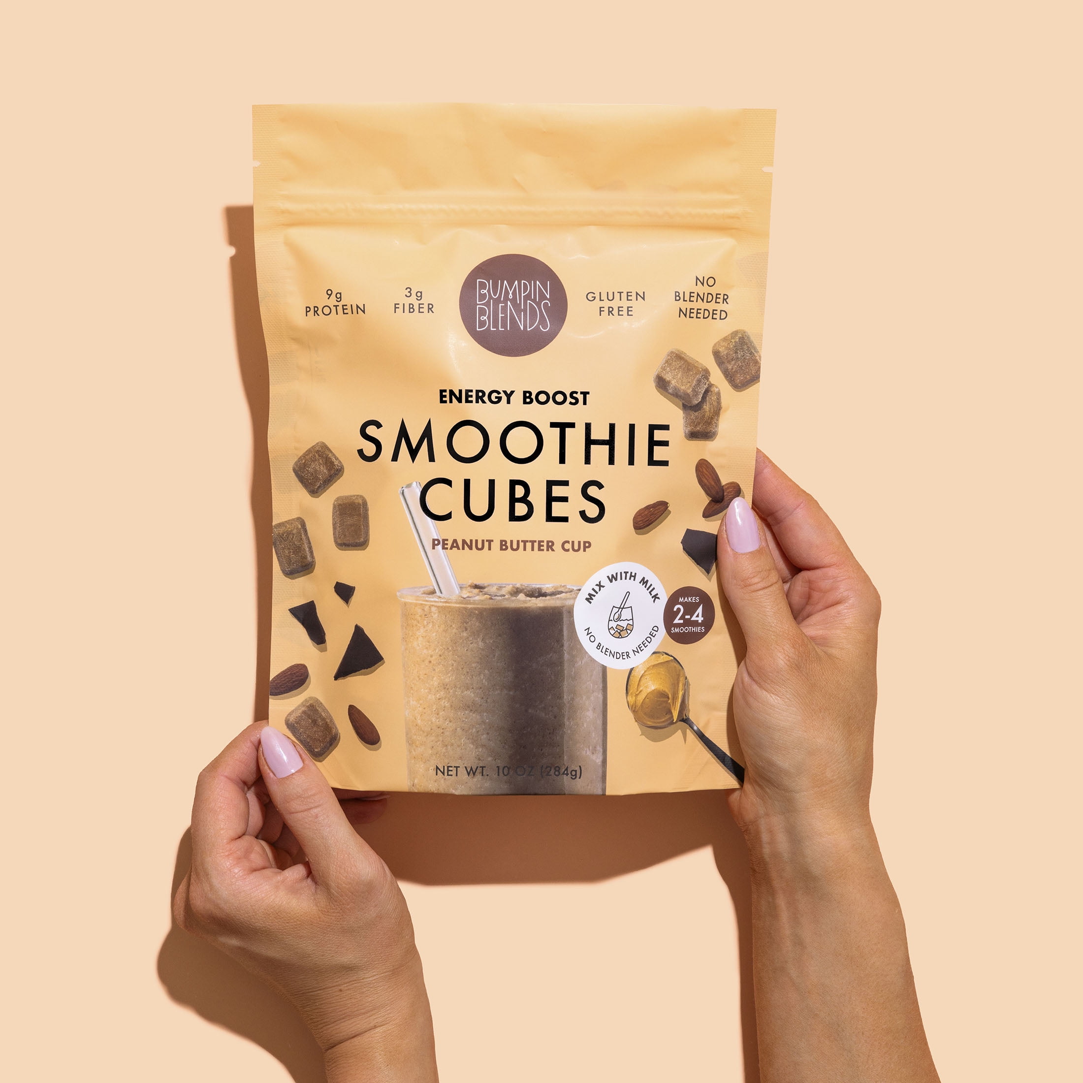 Bumpin Blends, Smoothie, Energy Boost, Peanut Butter Cup, 10 oz, 2-4 Servings