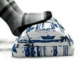 thumbnail image 5 of Palm Tree Foot Rest, Hawaiian Pattern with Paper Boats on Worn Sea Waves Coastal Art, Non-Slip Backing Adjustable Ergonomic Memory Foam Leg Support for Office, Blue Dark Blue White, by Ambesonne, 5 of 5